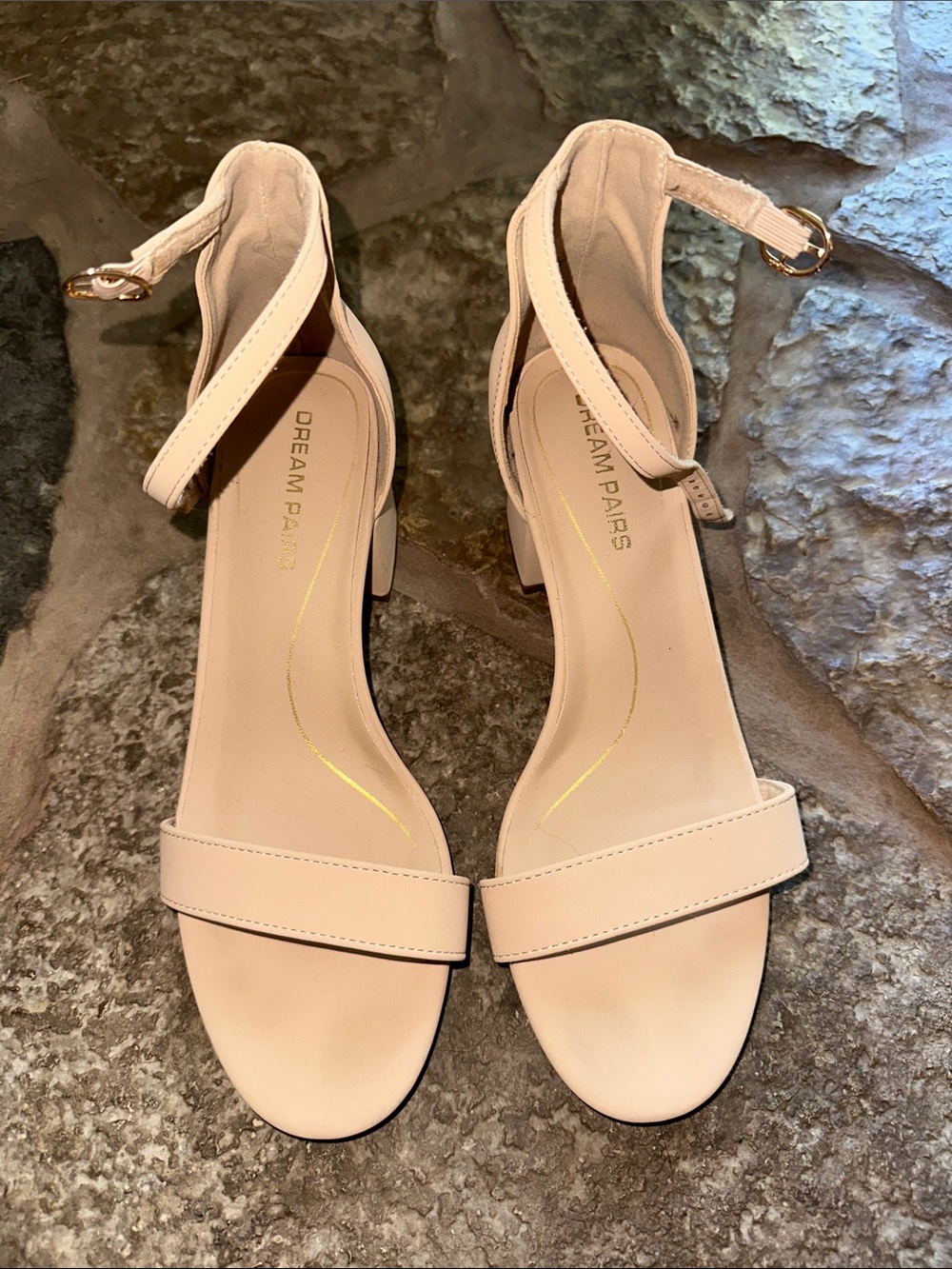 Dream Pairs Blush Ankle-Strap Block Heel Sandals